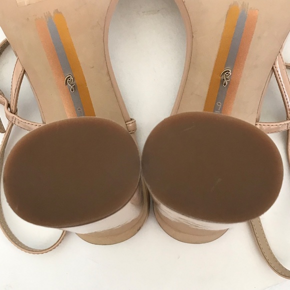 SAM EDELMAN Kit Heeled Sandal Slingback Block Heel Squared Open Toe Heels Size 9 - Picture 12 of 16